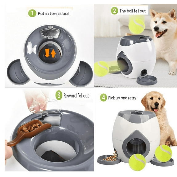 Dog Tennis Spill Trainer Rewards Machine, Dog and Dog Interactive Training Rewards Machine Feeding Machine, Pet Trainer Rewards Machine for Large Medium Small Dog