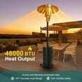thumbnail image 3 of RIEDHOFF 48,000 BTU Patio Heater, Propane Stainless Steel Patio Heater With Wheels, Outdoor Propane Heaters for Backyard, Garden, Patio, Porch and Pool, Gray, 3 of 7