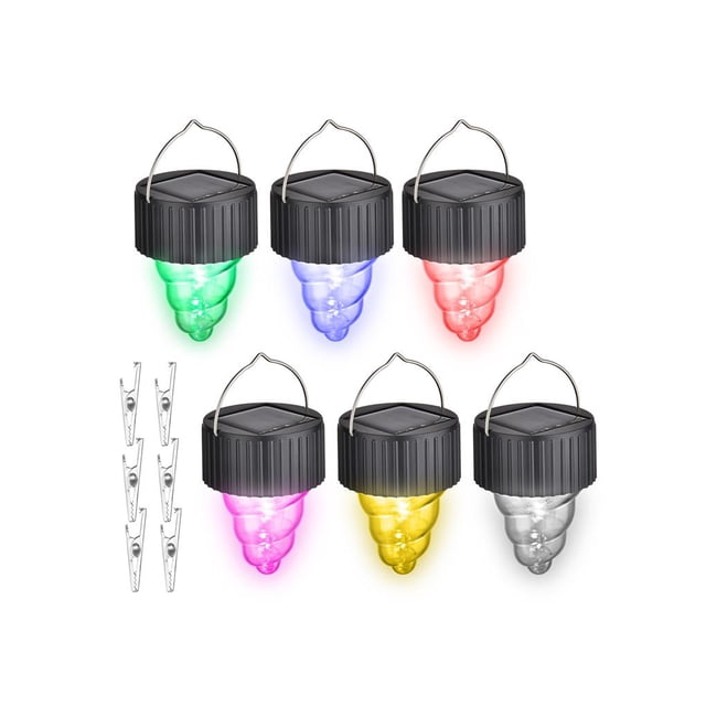Bearachild Lámpara colgante solar de 6 piezas, lámpara colgante solar, linterna de jardín con energía solar, colgante solar, luz colgante decorativa al Iluminación y accesorios Bearachild HA014129-00