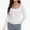 White, variant on Women's Square Neck Long Sleeve Slim Fitted Casual Long Sleeve Shirts Basic Crop Top Trendy Clothes