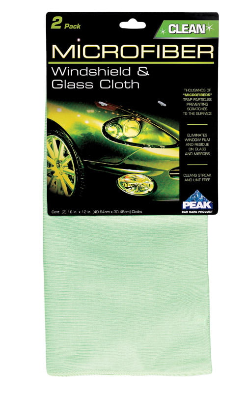 3pk Real Clean 16x16 Microfiber Green Window Glass Towels For Home Auto No Lint 