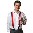 thumbnail image 2 of Hold'em 100% Silk Suspenders for Men Y-Back Button End - Red (Regular), 2 of 4