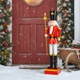 thumbnail image 4 of Costway 4’ Christmas Nutcracker with High Hat & Beautiful Scepter, Uniform & Boots for Yard Black+Red, 4 of 10