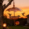 thumbnail image 4 of Bxaolu Solar Bird Feeders for Outdoors - Vintage Metal Small Wild Bird Feeder for Outside Hanging, Gift Ideas for Garden Yard Seeds, Khaki, 4 of 9