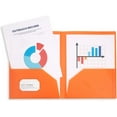 thumbnail image 3 of Two Pocket Plastic Folders, Assorted Colors, Durable Plastic Folders With Pockets, Letter Size With Business Card Slot, Bulk 30 Pack, 3 of 7