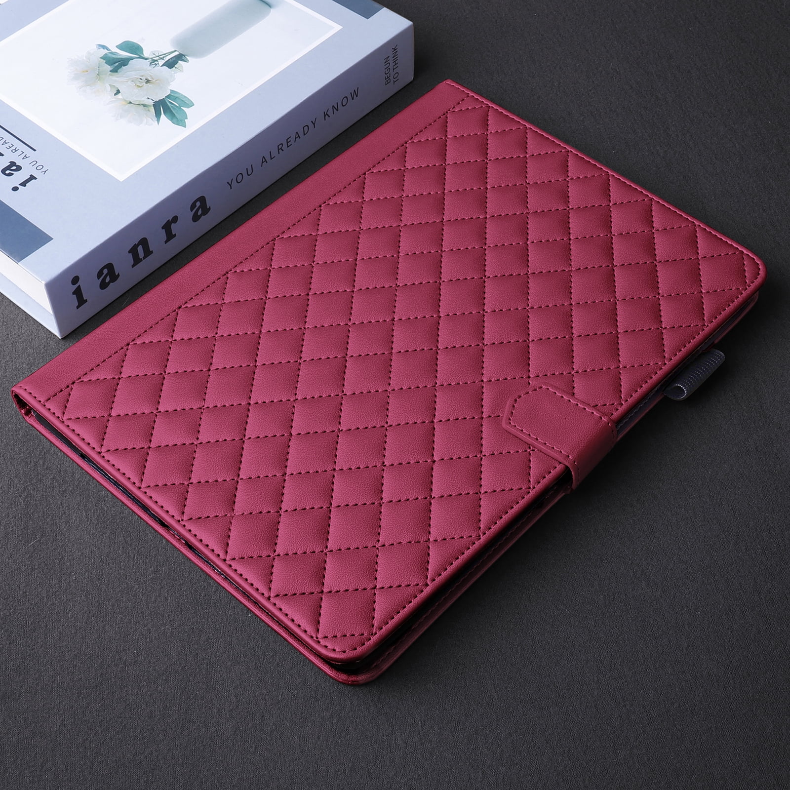 ChicShell Case for iPad Air 11-inch (2024), iPad Air 5th/4th Gen, iPad Pro 11 (4th/3rd/2nd/1st Gen), Multi-Angle View, PU Leather Auto Sleep/Wake Case with Pencil Holder, Red
