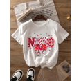 thumbnail image 2 of Nurse Valentine's Day Seductive Bow Graphic Print T-shirt, Short Sleeve Crew Neck Casual Top For Summer & Spring, Women's Clothing, 2 of 7