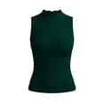 thumbnail image 3 of Livrdious Womens Mock Neck Ribbed Tank Tops Fall Layering Shirt Slim Fit Stretchy Sleeveless Top for Cardigans Blazers, 3 of 8