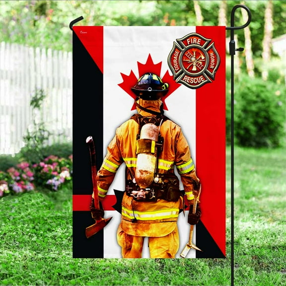 FLAGWIX American Flag - Firefighter Flag Canadian Pride DBD3169F - Garden Flag (11.5" x 17.5")