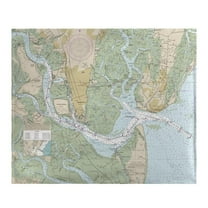 Betsy Drake Interiors St Simons Sound, GA Nautical Map Fleece Throw