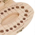 thumbnail image 4 of Baby Wooden Tooth Box Hippo Shaped Individual Holes Kids Primary Teeth Organizer with English Words, 4 of 5