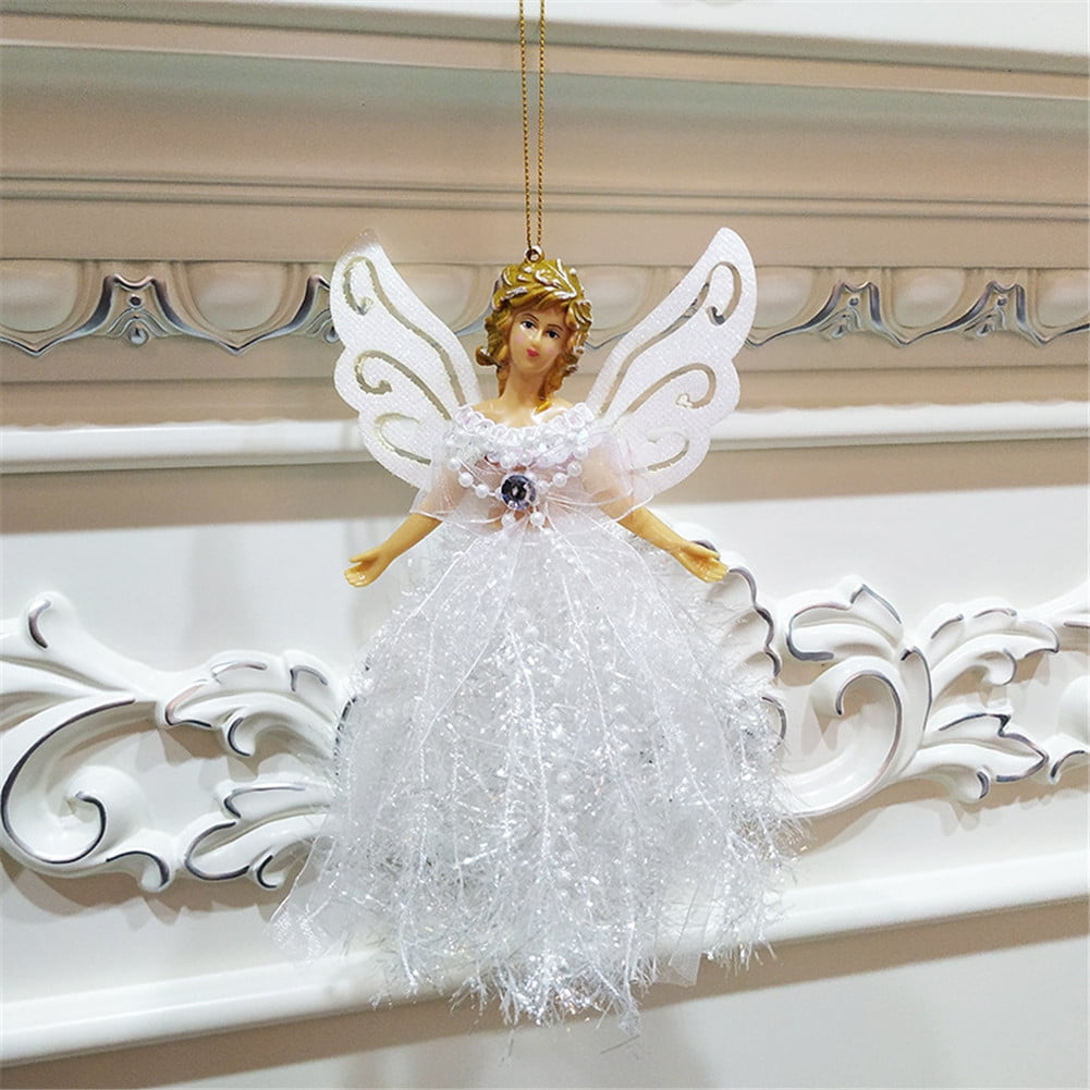 Mini Angel Christmas Tree Pendant with Silver Wings for Christmas