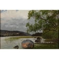thumbnail image 2 of Fanny Churberg 14x11 Black Ornate Wood Framed Double Matted Museum Art Print Titled: Shore Landscape (1870 - 1892), 2 of 5