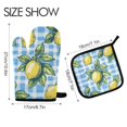 thumbnail image 2 of Yayeee Oven Mitts and Pot Holder Set of 2 Heat Resistant Kitchen Gloves Baking Hot Pad, Cartoon Plaid Lemon, 2 of 5