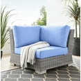 thumbnail image 2 of Modway Conway Outdoor Patio Wicker Rattan Corner Chair in Light Gray Light Blue, 2 of 9