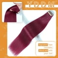 thumbnail image 2 of Extensiones de cabello YDDM Burgundy con cinta adhesiva de 45 cm en 100% cabello humano Remy, 2 of 7