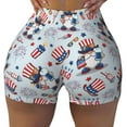 thumbnail image 2 of Picia I Love USA Printed Workout Shorts for Women Seamless Scrunch Butt Lifting High Waisted Yoga Gym Booty Running Moisture-wicking Short Pants-Medium, 2 of 9