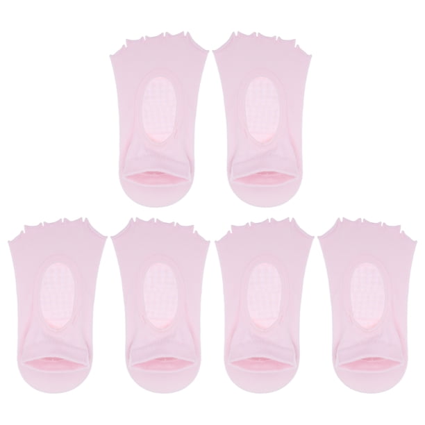 Unique Bargains 3 pares de calcetines de yoga calcetines de cinco dedos antideslizantes rosa claro