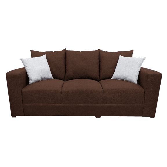 Sofa El Bazar Store Miami Lino Chocolate 3 plazas, Modular, Moderno, Sala