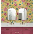 thumbnail image 3 of NextWall Cantaloupe Painterly Floral Peel and Stick Wallpaper, 3 of 7