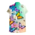 thumbnail image 5 of Ounisa Vintage Flowers V Neck Shirt for Women Boho Floral Wildflowers Graphic Tee Casual Summer Vacation Beach Short Sleeve T Shirt, 5 of 6