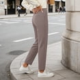 thumbnail image 5 of cocolona Womens High Waist Business Work Dress Pants Casual Stretch Straight Gym Workout Yoga Pants with Pocket, 5 of 5