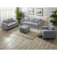 thumbnail image 4 of ijuicy Sectional Sofa Set,3PCS Living Room Furniture Couch Sets with Movable Storage Ottoman,Include Sofa&Loveseat&Chair, Light Gray, 4 of 9