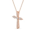thumbnail image 4 of JewelersClub Rose Gold Over Silver 0.25 CTW Diamond Angel Cross Pendant Necklace for Women White Diamonds + 18” Rope Chain Included JewelersClub Rose Gold Over Silver, 4 of 4