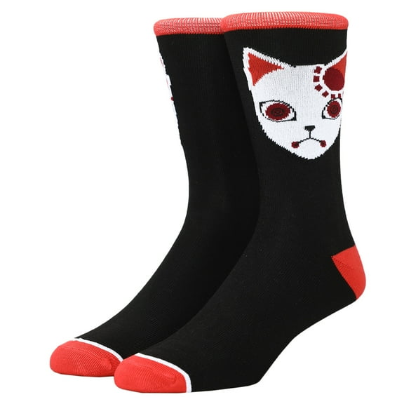 Demon Slayer Fox Mask Casual Crew Socks for Men