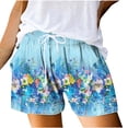 thumbnail image 2 of Zorckvet Womens Elastic Waist Shorts Beach Wide Leg Summer with Pockets Comfort Floral Shorts for Women, 2 of 5