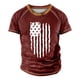 thumbnail image 4 of Men's Raglan T-shirt Retro Short Sleeve Round Neck Independence Day Printing Tops 4XL, 4 of 4