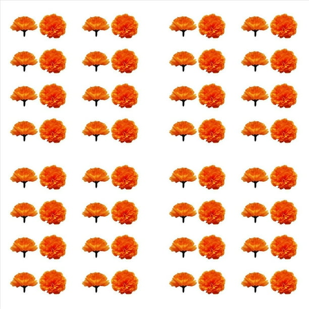 Cabezas de Flores de Caléndula Una Granel, 500 Piezas Cabezas de Flores Artificiales para Manualidades de Guirnaldas, Flores Falsas de Caléndula de Seda, Naranja