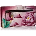 thumbnail image 2 of Anna by Anuschka Women’s Hand-Painted Genuine Leather Two Fold Wallet - Precious Peony, 2 of 5