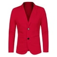 thumbnail image 2 of INSPIRE CHIC Men's Notched Lapel Long Sleeve Knit Blazer with Pockets, 2 of 4