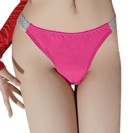 Women s Fashion Thong  Transparent Low Waist-string  Sleek Thong panties  Seamless Underwear  Skin-friendly  for Daily Wear  Breathable  Comfortable  Elastic Waistband  Womens Plus Size | Hot Pink L
