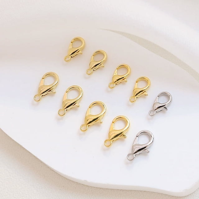Accesorios de joyería chapados en cobre de 18 quilates con hebilla de langosta para pulsera, collar, hebilla de joyería, hebilla de conexión