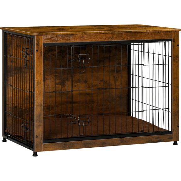 27" Dog Crate Furniture, Dog Kennel Indoor, with Waterproof Cushion
