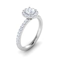 thumbnail image 2 of Certified G/I1 1 Carat TW Diamond Halo Set Engagement Ring in 10k White Gold, 2 of 5