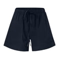thumbnail image 6 of Xaqiouau Womens Casual Shorts Elastic Waist Drawstring Soft Summer Loose Cut Lounge Shorts with Pockets Solid Hem for Beach Daily Wear Vacation Yoga, 6 of 7