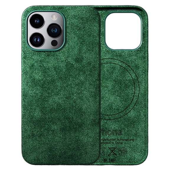 Jiahe Cover for iPhone 14 Pro Max, Compatible with MagSafe Case,Shockproof Hybrid Synthetic Leather Case,Anti-Scratch Lightweight Back Cove,Support Wireless Charging , darkgreen