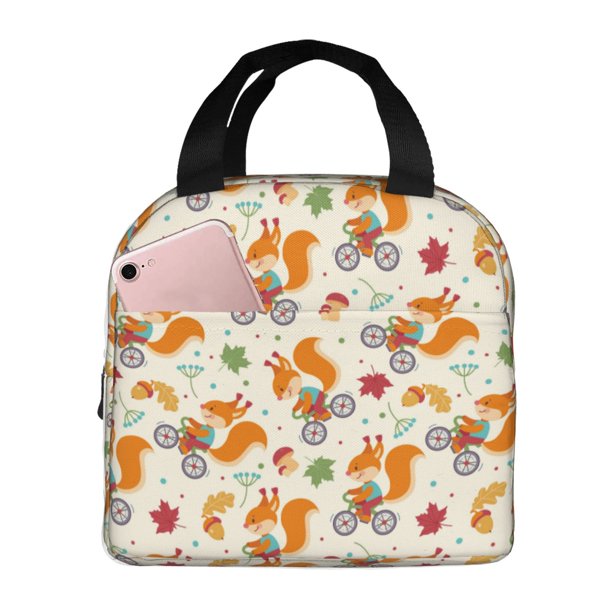 Easygdp Forest Squirrel Bolsa Térmica Premium - Tela Oxford Impermeable, Gran Capacidad, Bolsillo Frontal, Unisex para Trabajo, Escuela, Actividades al Aire Libre y Picnics