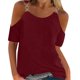 thumbnail image 1 of ICHUANYI Clearance Fashion Woman Causal Round-Neck Solid Blouse Short Sleeve T-Shirt Summer Tops(Wine, S) ICHUANYI WER2023080813401, 1 of 5