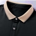 thumbnail image 4 of Camisa de manga corta para hombre, camisas de moda informales con solapa que absorben el sudor, camiseta para hombre XL negro, 4 of 9