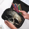 thumbnail image 6 of Kdxio Gold Pattern Skull for Double Compartment Pen Case Oxford Organizer with Zipper Pockets for Students Artists, 6 of 7
