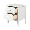 thumbnail image 2 of Home Source 23" Solid Pinewood Elegant Two-Drawer Night Stand - A Must-Have Modern Bedside Table for Stylish and Functional Night Stands in Bedrooms (White), 2 of 4