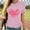 Pink-04, variant on LIBRCLO Womens Shirts for Valentine Printed Fashion Short Sleeve Round Neck T-Shirt, Casual Holiday Spring Top