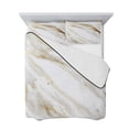 thumbnail image 7 of Abstract White Gold Full Size Down Alternative Comforter, Lightweight Comforter Quilt Bedding Set with Pillow Shams Simple Marble Geometric All Seasons Bed Comforter Duvet Insert 78"x90", 7 of 7