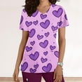 thumbnail image 2 of Edvintorg Women's Scrub Top Clearance Fashion Short Sleeve V-Neck Tops Working Uniform Happy Valentine's Day Printing Blouse Tops With Pocket, 2 of 5