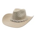 thumbnail image 2 of OJSFQUFP Western Cowboy Hat for Women Men Small Short Wide Brim Beach Cow Girls Cattleman Cowboys Hats, 2 of 5