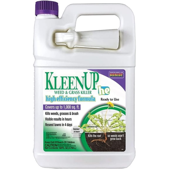 Bonide KleenUP Weed & Grass Killer High Efficiency Formula, 128 oz Ready-to-Use, Fast Acting Formula Kills Weeds & Roots